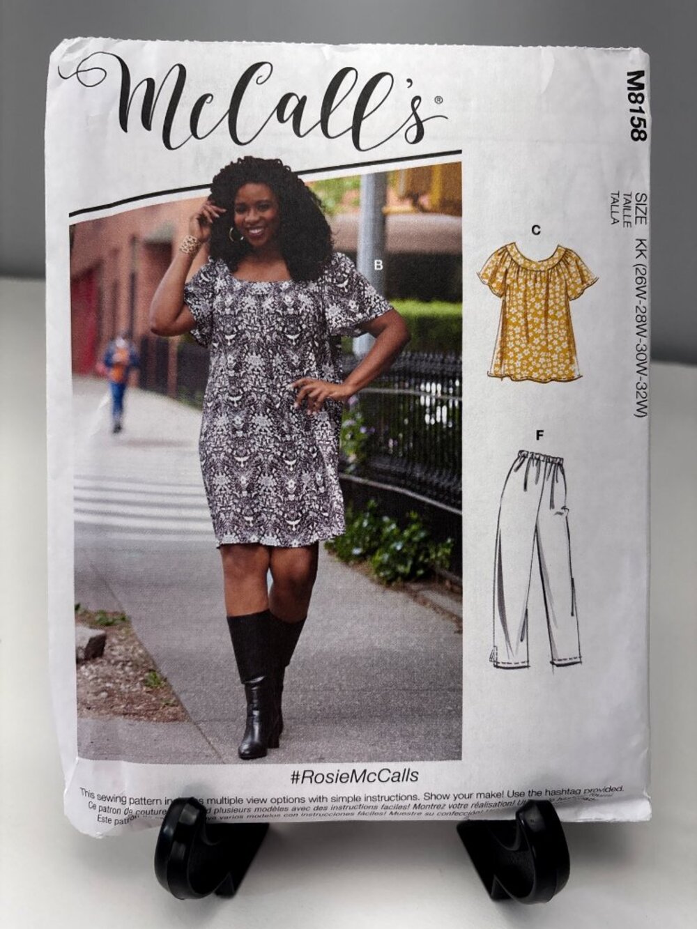 McCalls M8158 Womens Shirt Dress Short Sewing Pattern Size 26W-28W-30W-32W Uncut